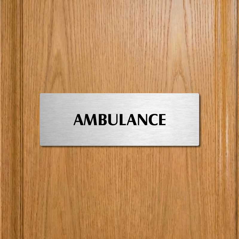 Ambulance, 240x79mm, stříbrná popiska s ozdobou uprostřed